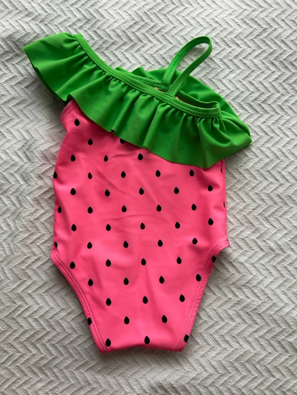 Old Navy Watermelon Ruffle One Piece Bathing Suit Baby Size 3-6 Months